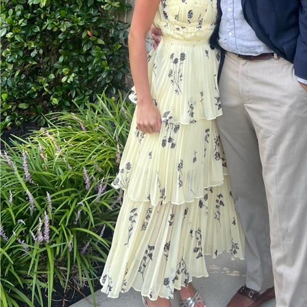 Self-Portrait Yellow Floral Maxi Dress